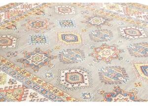 Tappeto Kazak Washed Geometrico Grigio Multicolore 197x296 Cm