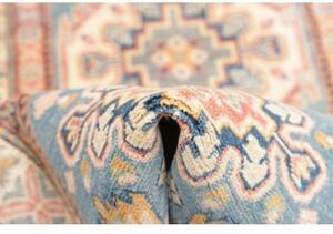 Tappeto Kazak Geometrico Celeste Beige 82x200 Cm