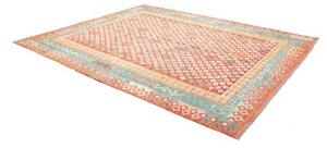 Tappeto Kilim Geometrico Arancione Azzurro 252x301 Cm