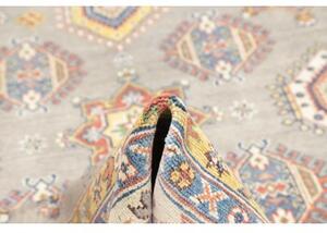 Tappeto Kazak Washed Geometrico Grigio Multicolore 197x296 Cm