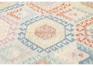 Tappeto Kilim Geometrico Azzurro Beige 205x295 Cm