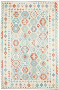 Tappeto Kilim Geometrico Avorio Multicolore 198x297 Cm