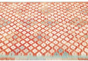 Tappeto Kilim Geometrico Arancione Avorio 202x301 Cm