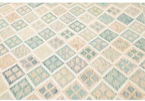 Tappeto Kilim Geometrico Azzurro Avorio 204x302 Cm