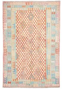 Tappeto Kilim Geometrico Arancione Avorio 202x301 Cm