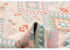 Tappeto Kilim Geometrico Rosa Chiaro Azzurro 204x287 Cm