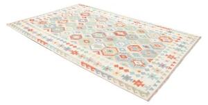 Tappeto Kilim Geometrico Avorio Multicolore 198x297 Cm