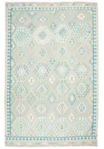 Tappeto Kilim Stilizzato Azzurro Beige 201x298 Cm
