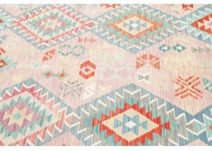 Tappeto Kilim Geometrico Rosa Chiaro Azzurro 204x287 Cm