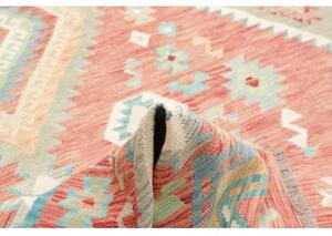 Tappeto Kilim Geometrico Terracotta Azzurro 204x299 Cm