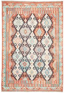 Tappeto Kilim Geometrico Arancione Avorio 203x292 Cm