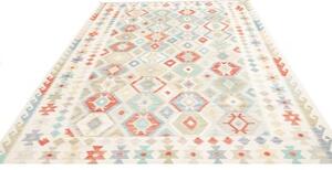 Tappeto Kilim Geometrico Avorio Multicolore 201x297 Cm