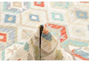 Tappeto Kilim Geometrico Avorio Multicolore 201x297 Cm