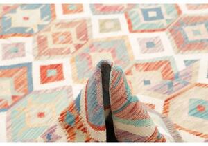 Tappeto Kilim Geometrico Beige Azzurro 199x298 Cm