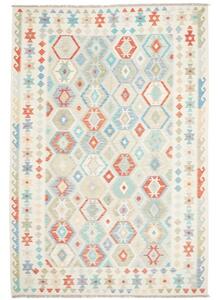 Tappeto Kilim Geometrico Avorio Multicolore 201x297 Cm