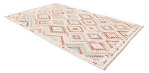 Tappeto Kilim Geometrico Avorio Rosso Mattone 204x303 Cm