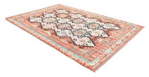 Tappeto Kilim Geometrico Arancione Avorio 203x292 Cm