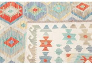 Tappeto Kilim Geometrico Avorio Multicolore 198x297 Cm