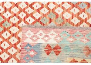 Tappeto Kilim Geometrico Arancione Avorio 202x301 Cm