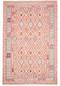Tappeto Kilim Geometrico Rosa Azzurro 199x299 Cm