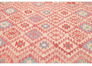 Tappeto Kilim Geometrico Rosa Azzurro 199x299 Cm