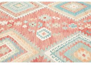 Tappeto Kilim Geometrico Terracotta Azzurro 204x299 Cm