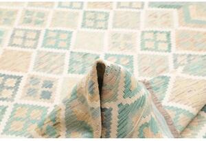 Tappeto Kilim Geometrico Azzurro Avorio 204x302 Cm