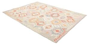 Tappeto Kilim Stilizzato Grigio Chiaro Corallo 185x248 Cm
