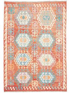 Tappeto Kilim Geometrico Ruggine Azzurro 173x245 Cm