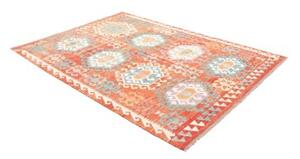 Tappeto Kilim Geometrico Ruggine Azzurro 173x245 Cm