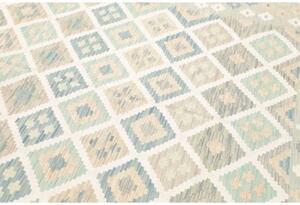 Tappeto Kilim Geometrico Verde Chiaro Azzurro 174x244 Cm