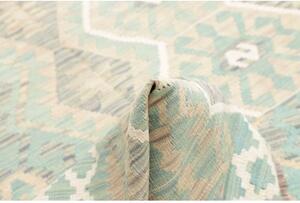 Tappeto Kilim Stilizzato Verde Chiaro Beige 179x244 Cm