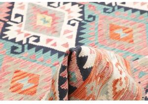 Tappeto Kilim Geometrico Arancione Turchese 180x256 Cm