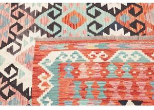 Tappeto Kilim Geometrico Arancione Avorio 203x292 Cm