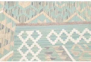 Tappeto Kilim Stilizzato Verde Chiaro Beige 179x244 Cm