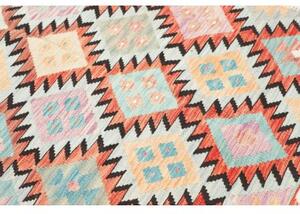 Tappeto Kilim Geometrico Azzurro Terracotta 143x201 Cm