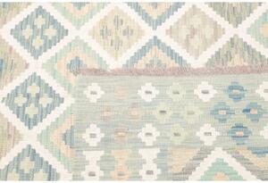Tappeto Kilim Geometrico Verde Chiaro Azzurro 174x244 Cm
