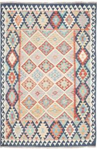 Tappeto Kilim Geometrico Blu Scuro Multicolore 160x241 Cm