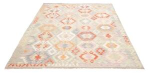Tappeto Kilim Stilizzato Grigio Chiaro Corallo 185x248 Cm