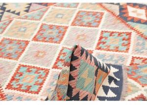 Tappeto Kilim Geometrico Blu Scuro Multicolore 160x241 Cm