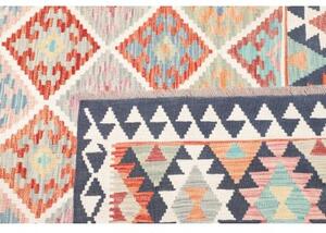 Tappeto Kilim Geometrico Blu Scuro Multicolore 160x241 Cm