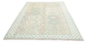 Tappeto Kilim Stilizzato Verde Chiaro Beige 179x244 Cm