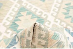 Tappeto Kilim Geometrico Celeste Beige 172x243 Cm