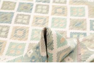 Tappeto Kilim Geometrico Verde Chiaro Azzurro 174x244 Cm