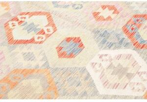 Tappeto Kilim Stilizzato Grigio Chiaro Corallo 185x248 Cm