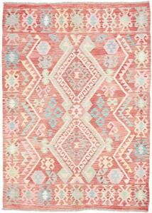 Tappeto Kilim Geometrico Rosso Azzurro 172x240 Cm