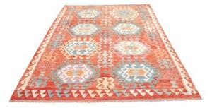 Tappeto Kilim Geometrico Ruggine Azzurro 173x245 Cm