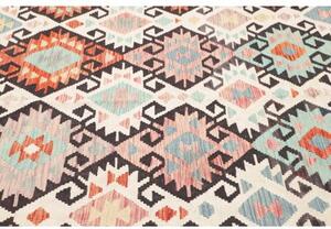Tappeto Kilim Geometrico Arancione Avorio 203x292 Cm