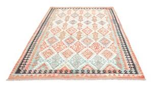 Tappeto Kilim Geometrico Rosso Mattone Azzurro 173x262 Cm