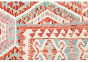 Tappeto Kilim Geometrico Terracotta Azzurro 180x240 Cm